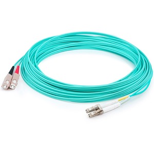 [ADD-SC-LC-1M5OM3/NEW] AddOn 1m LC (Male) to SC (Male) Aqua OM3 Duplex Fiber OFNR (Riser-Rated) Patch Cable