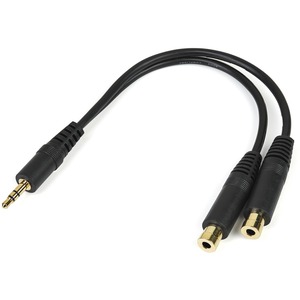 [MUY1MFF/NEW] StarTech.com Stereo Splitter Cable - Phono Stereo 3.5mm (M) - Phono 2x Stereo (F) - 6in