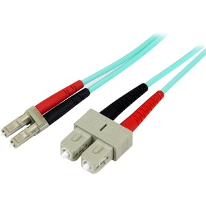 [A50FBLCSC1/NEW] StarTech.com 1m Fiber Optic Cable - 10 Gb Aqua - Multimode Duplex 50/125 - LSZH - LC/SC - OM3 - LC to SC Fiber Patch Cable