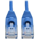 Tripp Lite Cat6a Gigabit Snagless Molded Slim UTP Patch Cable M/M Blue 2ft 2'