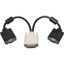 Tripp Lite 1ft DVI to VGA Splitter Adapter Converter DVI-A Analog M to 2x HD15F 1'