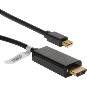 [MDPH-15BK/NEW] QVS 15ft Mini DisplayPort/Thunderbolt to HDMI Digital Video Black Cable