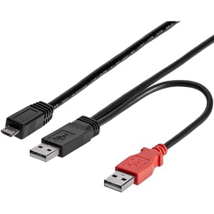 [USB2HAUBY3/NEW] StarTech.com 3 ft USB Y Cable for External Hard Drive - Dual USB A to Micro B