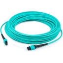 AddOn 6m MPO (Female) to MPO (Female) 12-strand Aqua OM3 Crossover Fiber OFNR (Riser-Rated) Patch Cable