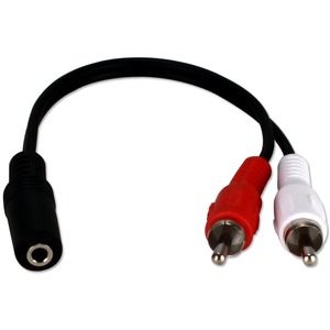 [CC399FM/NEW] QVS 3.5mm Mini-Stereo Female to Two RCA Male Speaker Adaptor