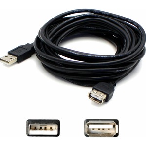 [USBEXTAA6/NEW] AddOn 6ft USB 2.0 (A) Male to Female Black Extension Cable