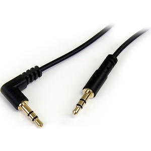 [MU1MMSRA/NEW] StarTech.com 1 ft Slim 3.5mm to Right Angle Stereo Audio Cable - M/M