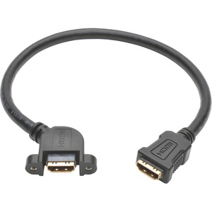 [P569-001-FF-APM/NEW] Tripp Lite 1ft High Speed HDMI Cable with Etherenet Digital Video / Audio Panel Mount F/F 1'