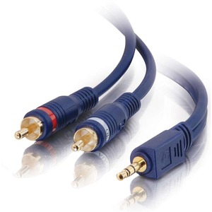 [40614/NEW] C2G 6ft Velocity One 3.5mm Stereo Male to Two RCA Stereo Male Y-Cable