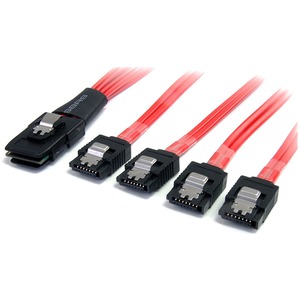 [SAS8087S4100/NEW] StarTech.com 1m Serial Attached SCSI SAS Cable - SFF-8087 to 4x Latching SATA