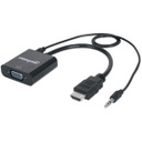 Manhattan HDMI Male to VGA Female Converter with Audio and Optional USB Micro-B Power Port