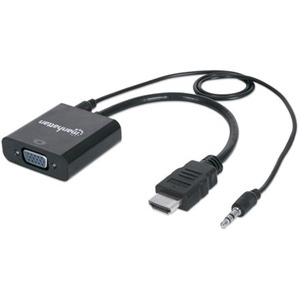 [151450/NEW] Manhattan HDMI Male to VGA Female Converter with Audio and Optional USB Micro-B Power Port