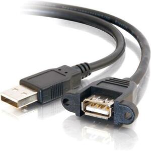 [28062/NEW] C2G 1.5ft Panel-Mount USB 2.0 A Male to A Female Cable