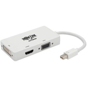 [P137-06N-HDV4KW/NEW] Tripp Lite Mini DisplayPort 1.2 to VGA/DVI/HDMI Adapter Converter 4K White mDP to VGA / DVI / HDMI 6in