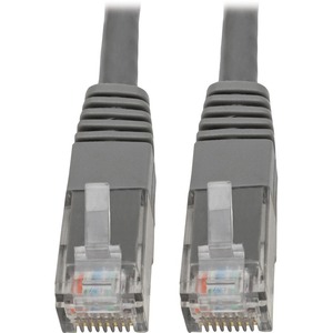 [N200-001-GY/NEW] Tripp Lite Cat6 Cat5e Gigabit Molded Patch Cable RJ45 M/M 550MHz Gray 1ft 1'