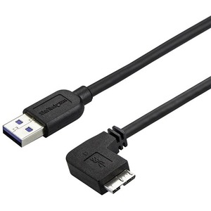 [USB3AU2MRS/NEW] StarTech.com 2m 6 ft Slim Micro USB 3.0 Cable - M/M - USB 3.0 A to Right-Angle Micro USB - USB 3.1 Gen 1 (5 Gbps)