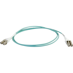 [01012/NEW] C2G 1m LC Uniboot 10Gb 50/125 OM3 Duplex Multimode Fiber Cable - Aqua