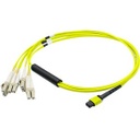 AddOn 10m Juniper Networks MTP-4LC-S10M Compatible MPO (Female) to 8xLC (Male) 8-strand Yellow OS1 Fiber Fanout Cable