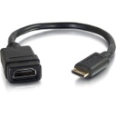 C2G 8in Mini HDMI to HDMI Adapter - Mini HDMI Adapter - Male to Female Black