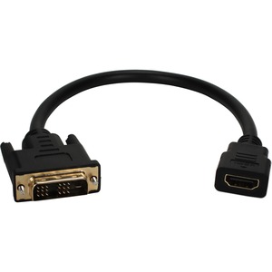 [HDVIX-1F/NEW] QVS 1ft DVI Male to HDMI Female 4K UltraHD Conversion Adaptor Cable