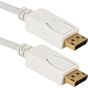 [DP-10-3PKW/NEW] QVS 3-Pack 10ft DisplayPort Digital A/V UltraHD 4K White Cable with Latches