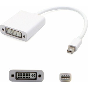 [MDISPLAYPORT2DVIW/NEW] AddOn 8in Mini-DisplayPort Male to DVI-I Female White Adapter Cable