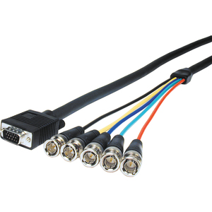 [VGA15P-5BP-6HR/NEW] Comprehensive Pro AV/IT Series VGA HD15 plug to 5 BNC plugs cable 6ft