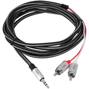 [CB-AU0F12-S1/NEW] SIIG Woven Fabric Braided 3.5mm to RCA Stereo Cable (M/M) - 2M