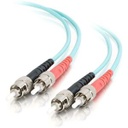 C2G-1m ST-ST 10Gb 50/125 OM3 Duplex Multimode PVC Fiber Optic Cable - Aqua