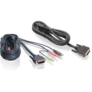 [G2L7202U/NEW] IOGEAR 6 Ft. Dual View Dual-Link DVI, USB KVM Cable Kit with Audio (TAA Compliant)