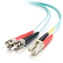 C2G 5m LC-ST 10Gb 50/125 Duplex Multimode OM3 Fiber Cable - Aqua - 16ft