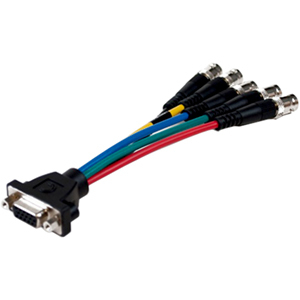 [VGA15JLP-5BJ-6INHR/NEW] Comprehensive Pro AV/IT Series low-profile VGA HD 15 jack to 5 BNC jacks cable 6 inches