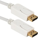 QVS 3ft DisplayPort Digital A/V UltraHD 4K White Cable with Latches