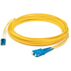 [ADD-SC-LC-0.5M9SMF/NEW] AddOn 0.5m LC (Male) to SC (Male) Yellow OS1 Duplex Fiber OFNR (Riser-Rated) Patch Cable