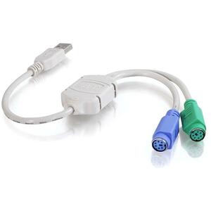 [27225/NEW] C2G 1ft USB to PS/2 Keyboard/Mouse Adapter Cable