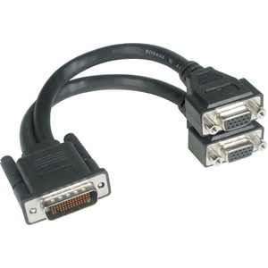 [38065/NEW] C2G 9in One LFH-59 (DMS-59) Male to Two HD15 VGA Female Cable