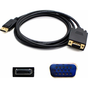 [DISPORT2VGAMM3B/NEW] AddOn 3ft DisplayPort Male to VGA Male Black Adapter Cable